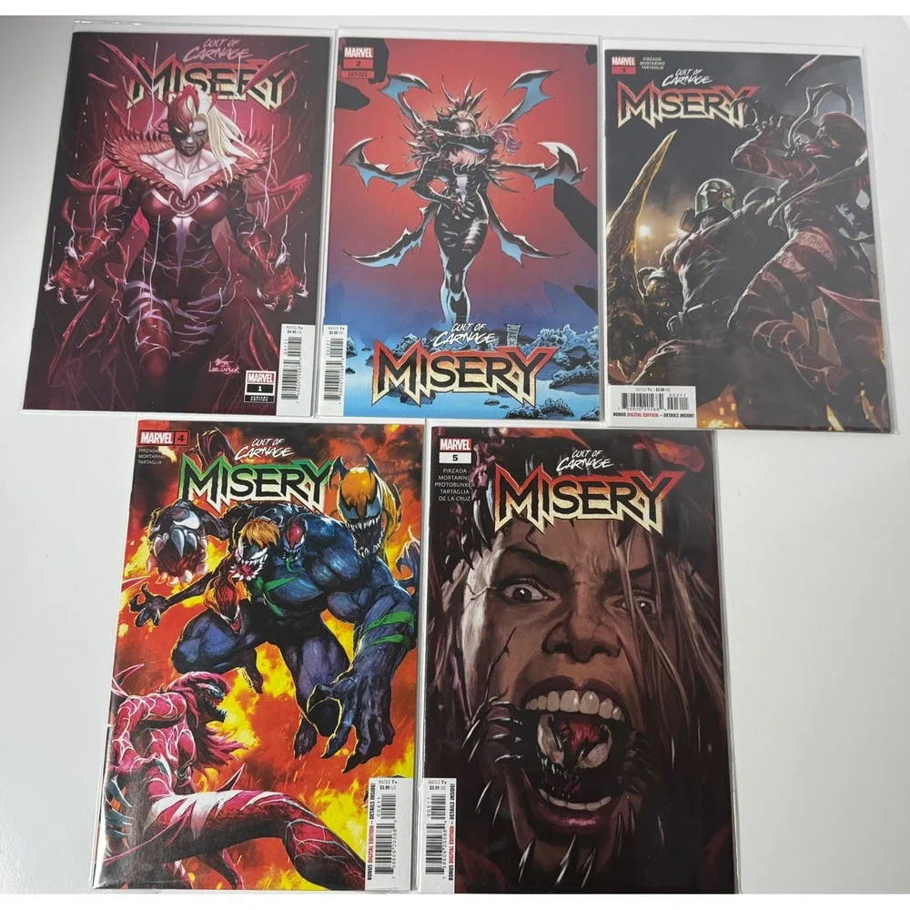 Marvel Cult of Carnage Misery 1-5 Comic Lot Variant Covers Lee InHyuk Miller
